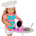 18-inch doll with baking playset