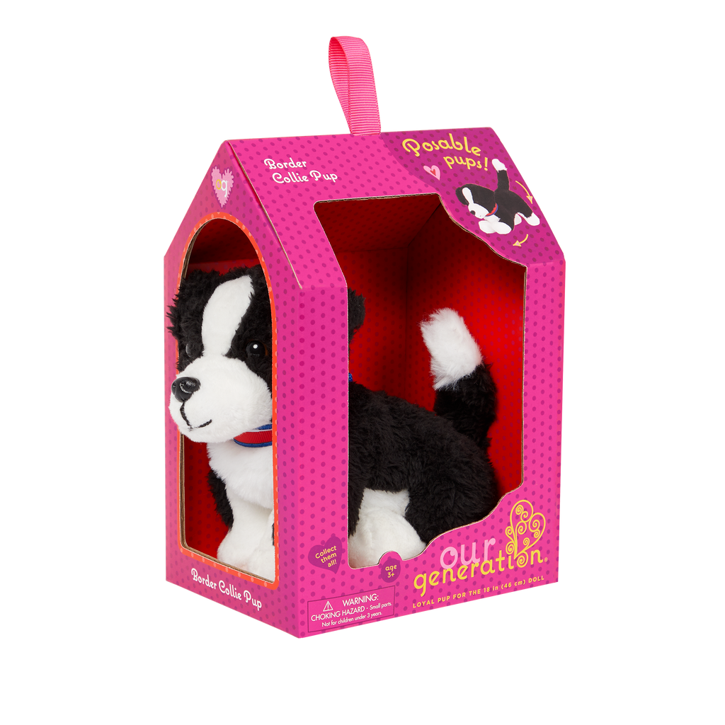 Our Generation Border Collie Pup posable 6-inch puppy for 18-inch dolls package