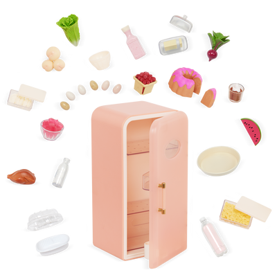 Our Generation Perfectly Fresh Mini Fridge Set for 18-inch Dolls
