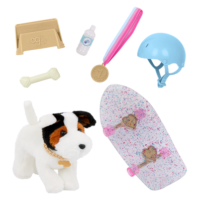 Our Generation Pro Skater Pup Posable Parson Russell Terrier
