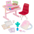 Our Generation Doll Pink Desk & Accessories Set