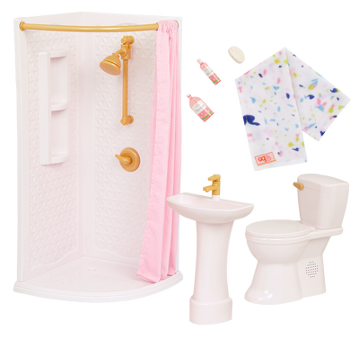 Our Generation Sweet Bathroom Furniture Set for 18-inch Dolls