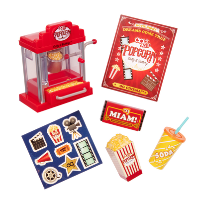 Toy Popcorn Machine for 18-inch Dolls