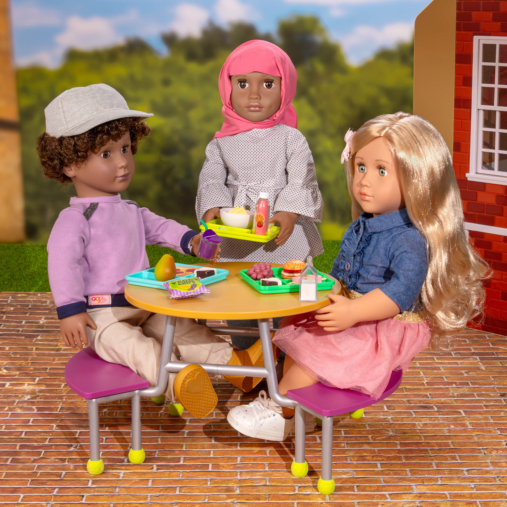 Our Generation cafeteria table playset for 18 inch dolls