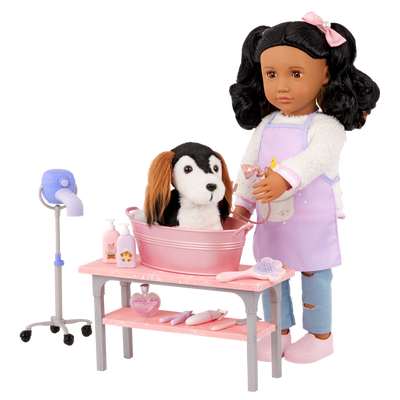 Our Generation Scrub & Style Pet Grooming Set for 18 inch dolls