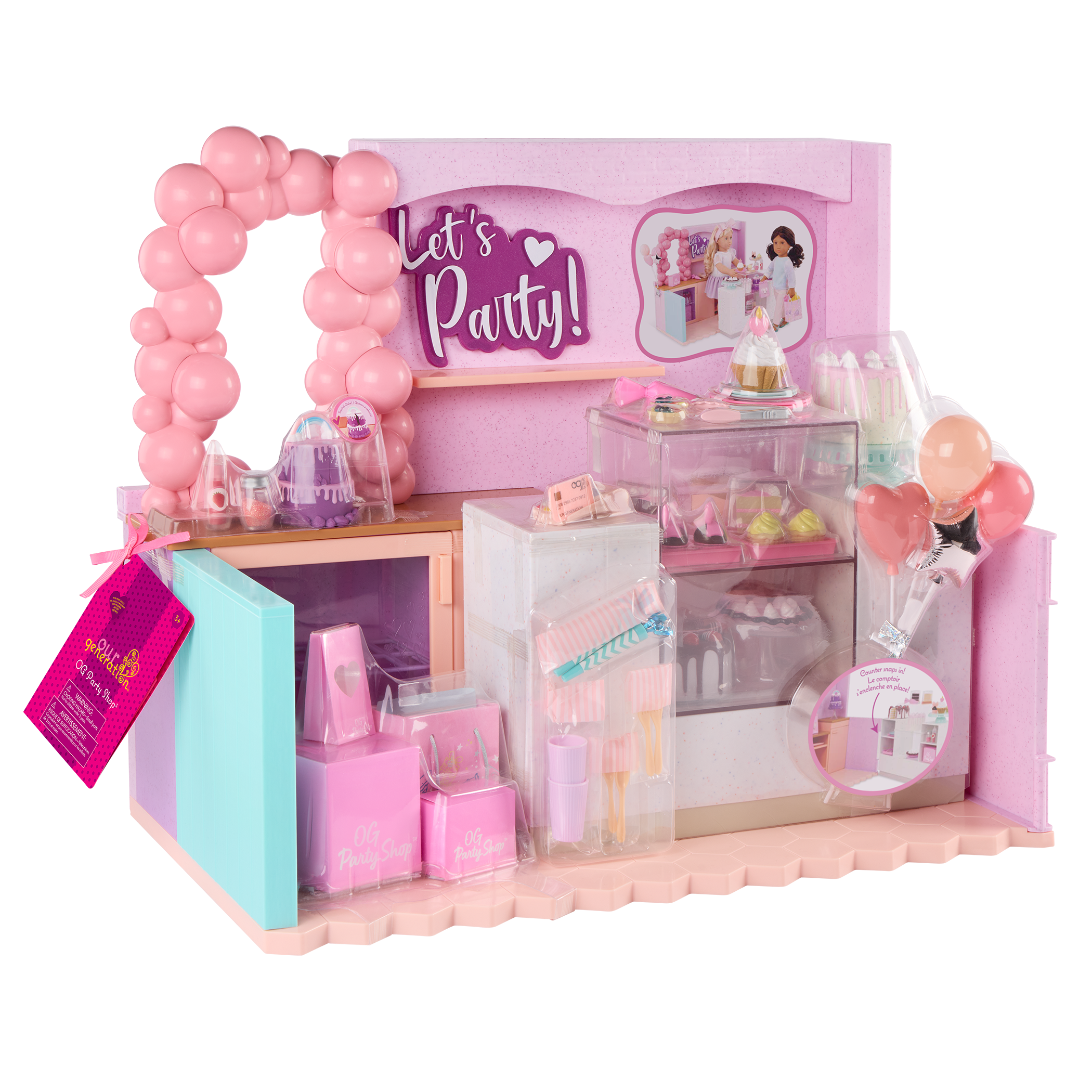 Cake Shop Playset & Party Supplies for 18" Dolls