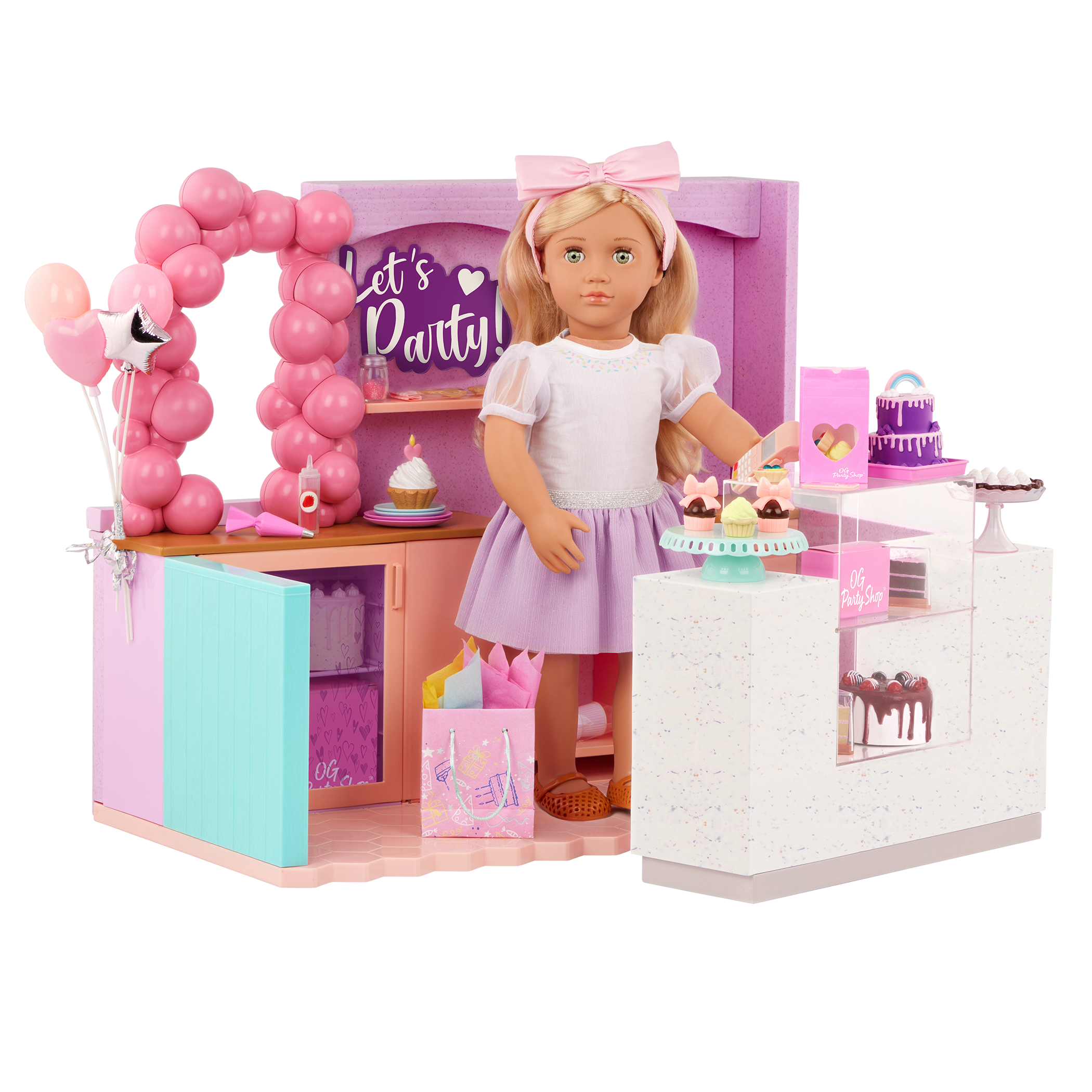 Cake Shop Playset & Party Supplies for 18" Dolls