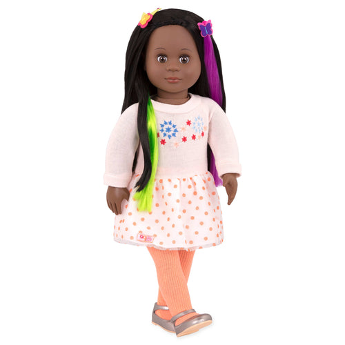 Our Generation Attached at the Clip attachable colorful hair accessories for 18 inch dolls