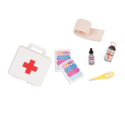 18-inch doll using first aid playset