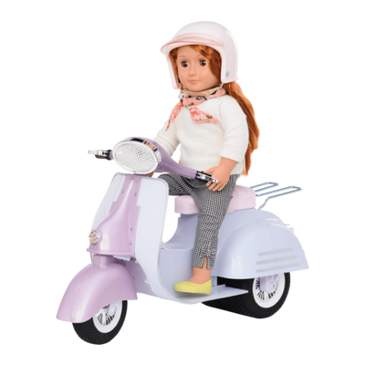Purple and Blue Ride in Style Scooter Noa riding01