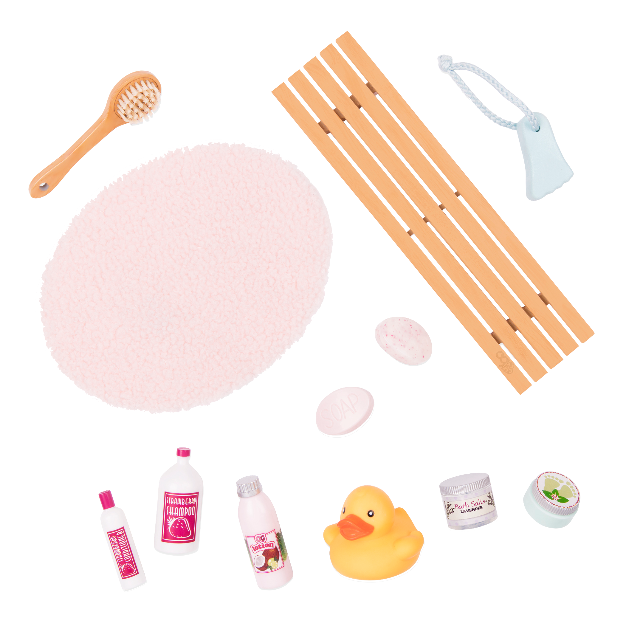 18-inch doll in bathtub playset
