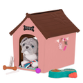 Pitbull plushie using dog house playset