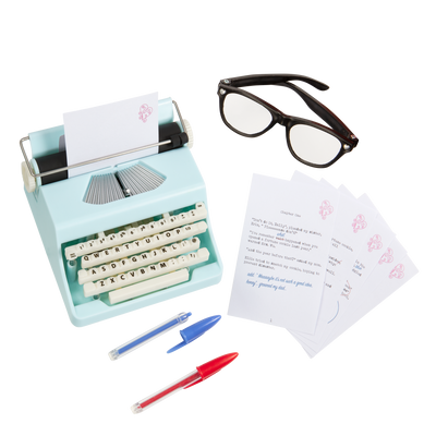 vintage-style typewriter playset for 18-inch dolls