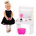 18-inch doll with dressing room playset