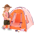 18-inch doll using camping playset