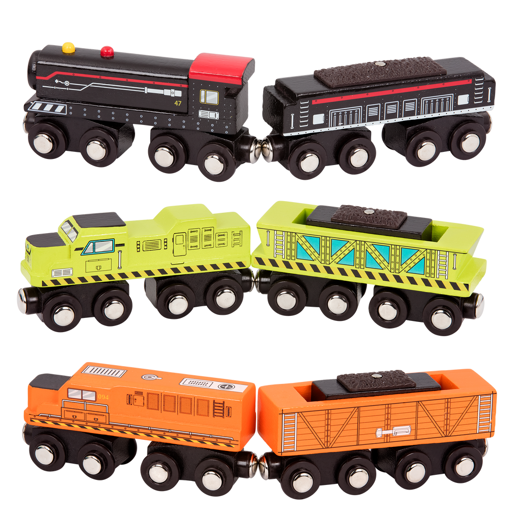 Battat - Wooden Locomotives & Freight Cars