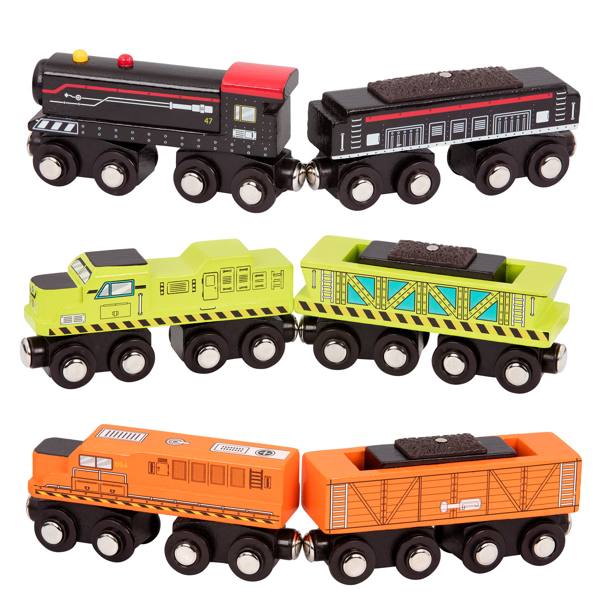Battat - Wooden Locomotives & Freight Cars