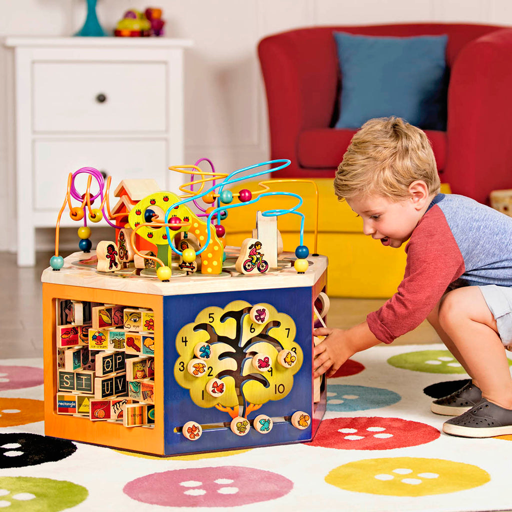 Wooden activity cube