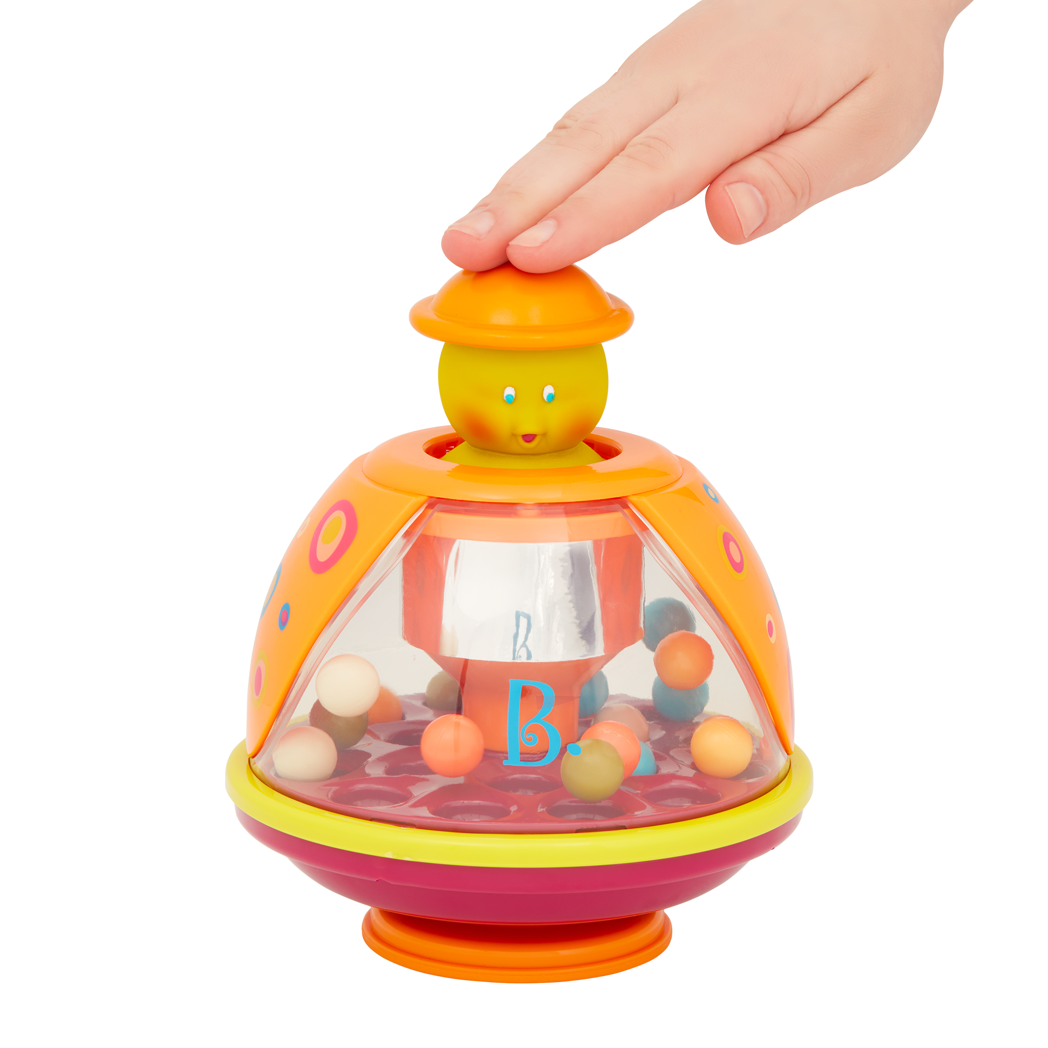 Ladybug tumble toy with colorful balls
