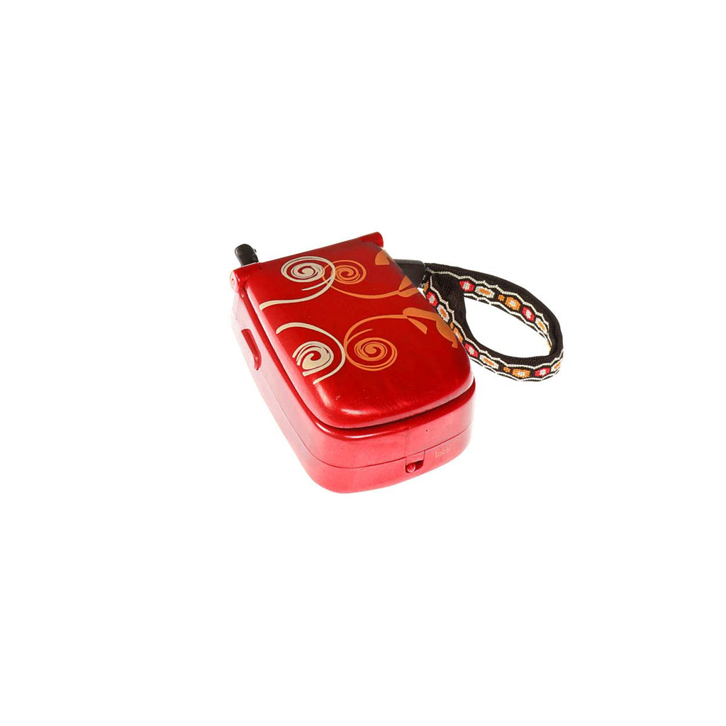 Red toy cellphone.