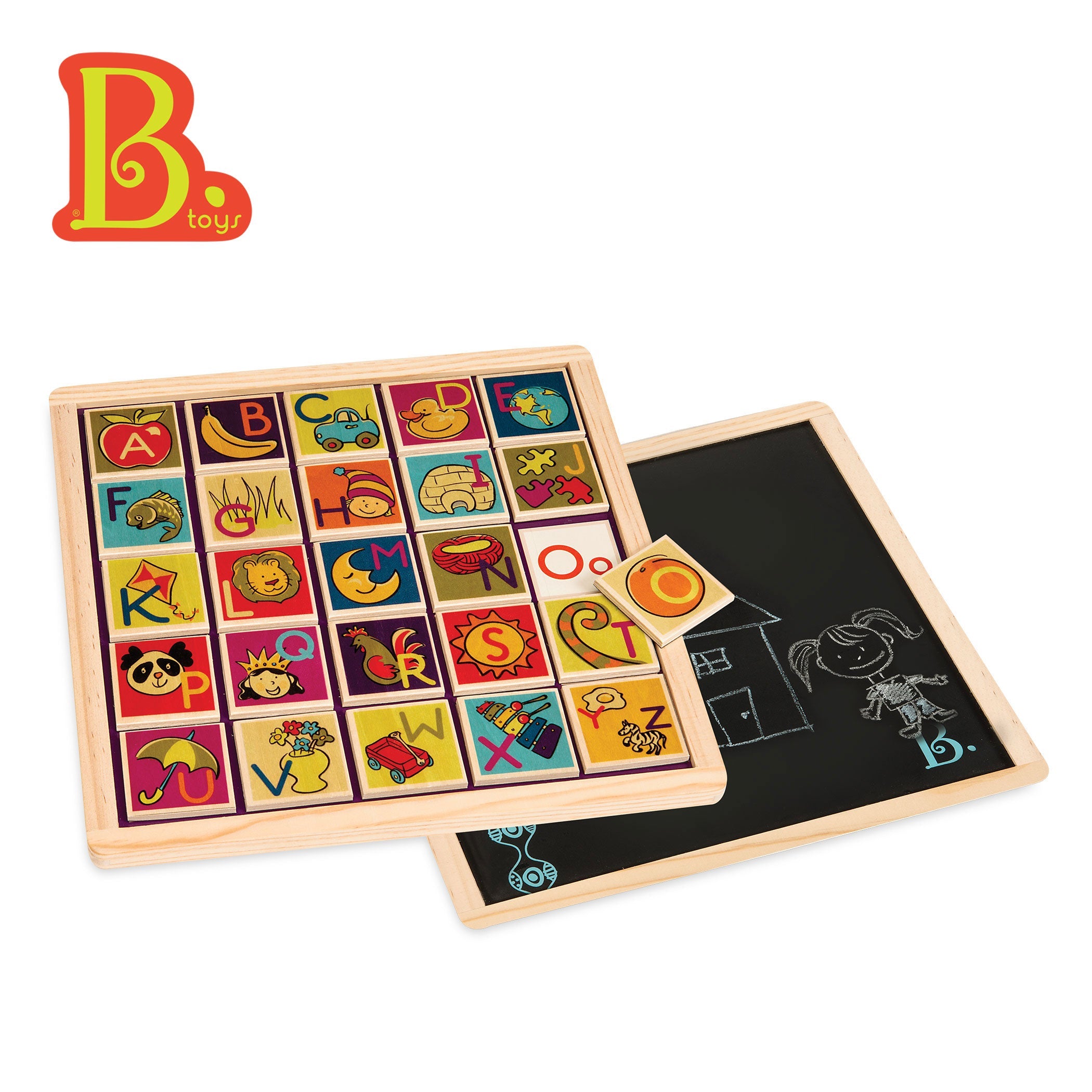 Wooden alphabet puzzle.
