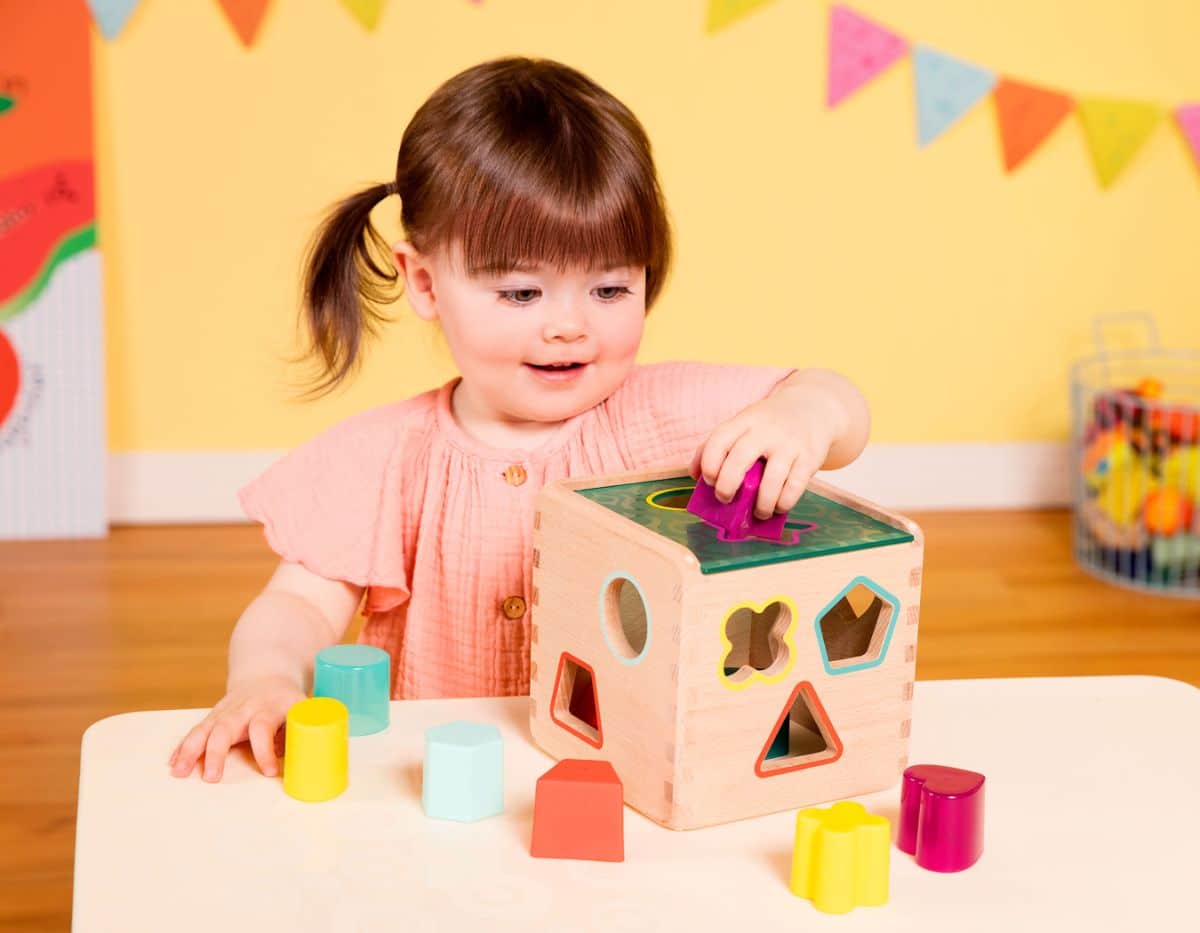 Wooden shape sorter.