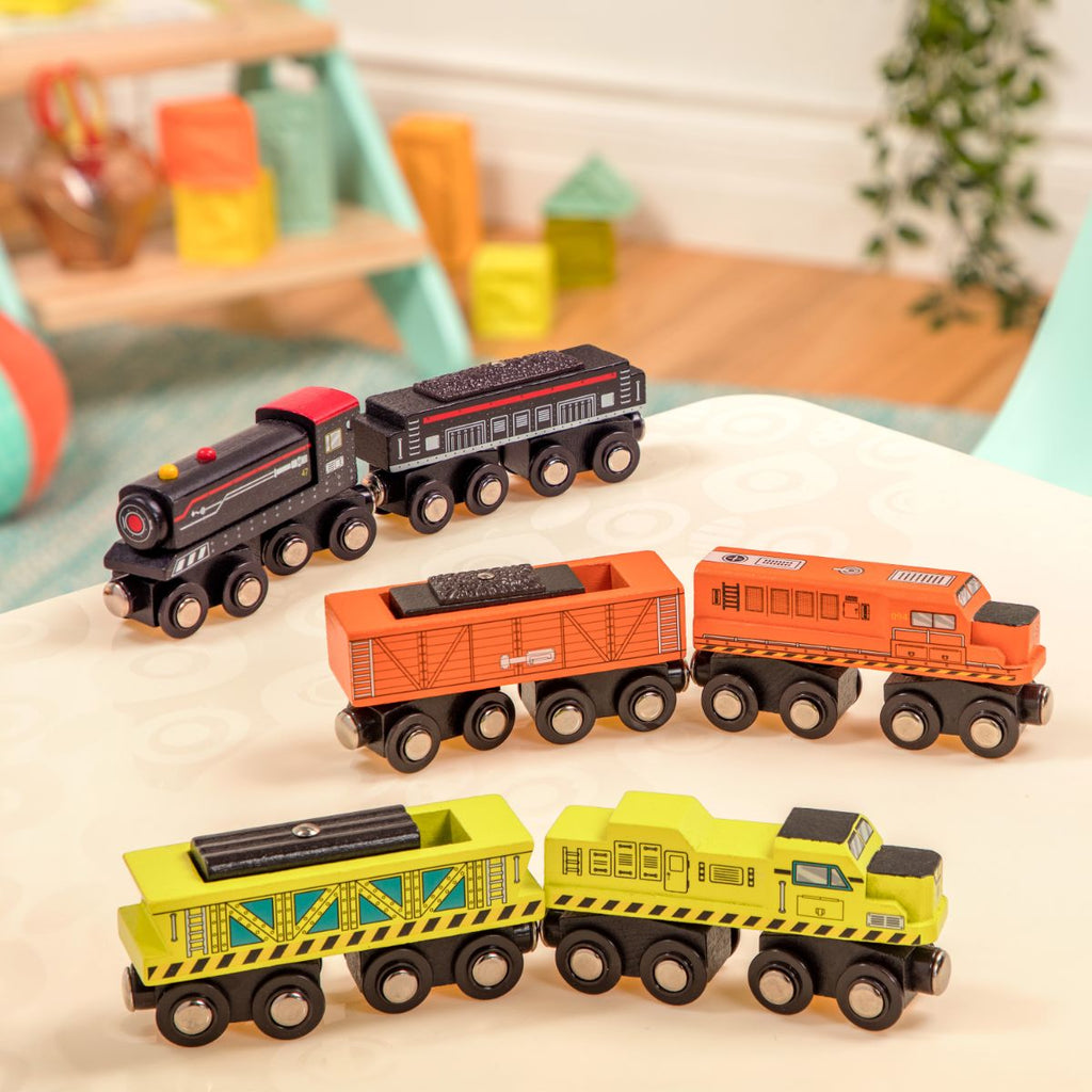 Wooden trains.