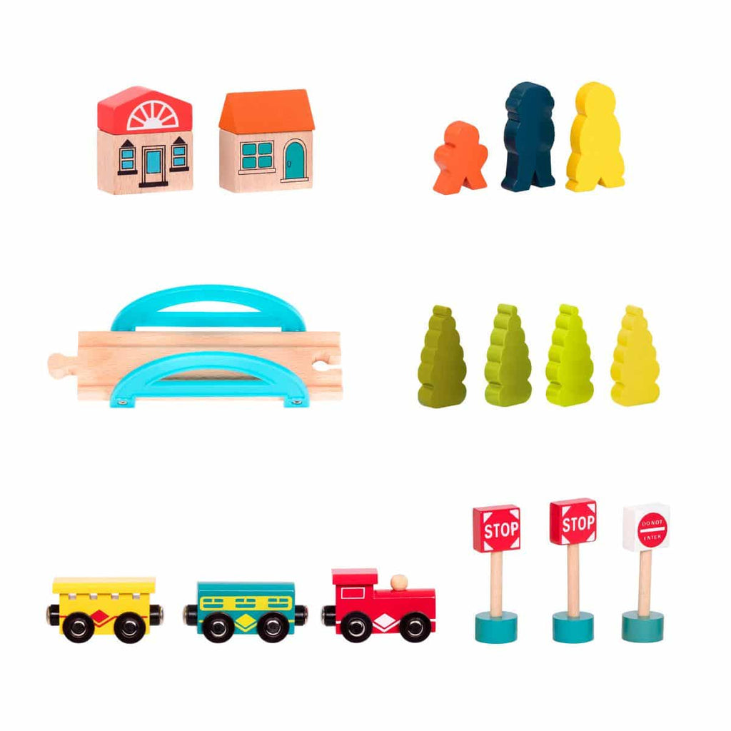 Wooden train set.