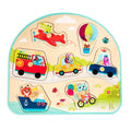 Vehicles and animals peg puzzle.