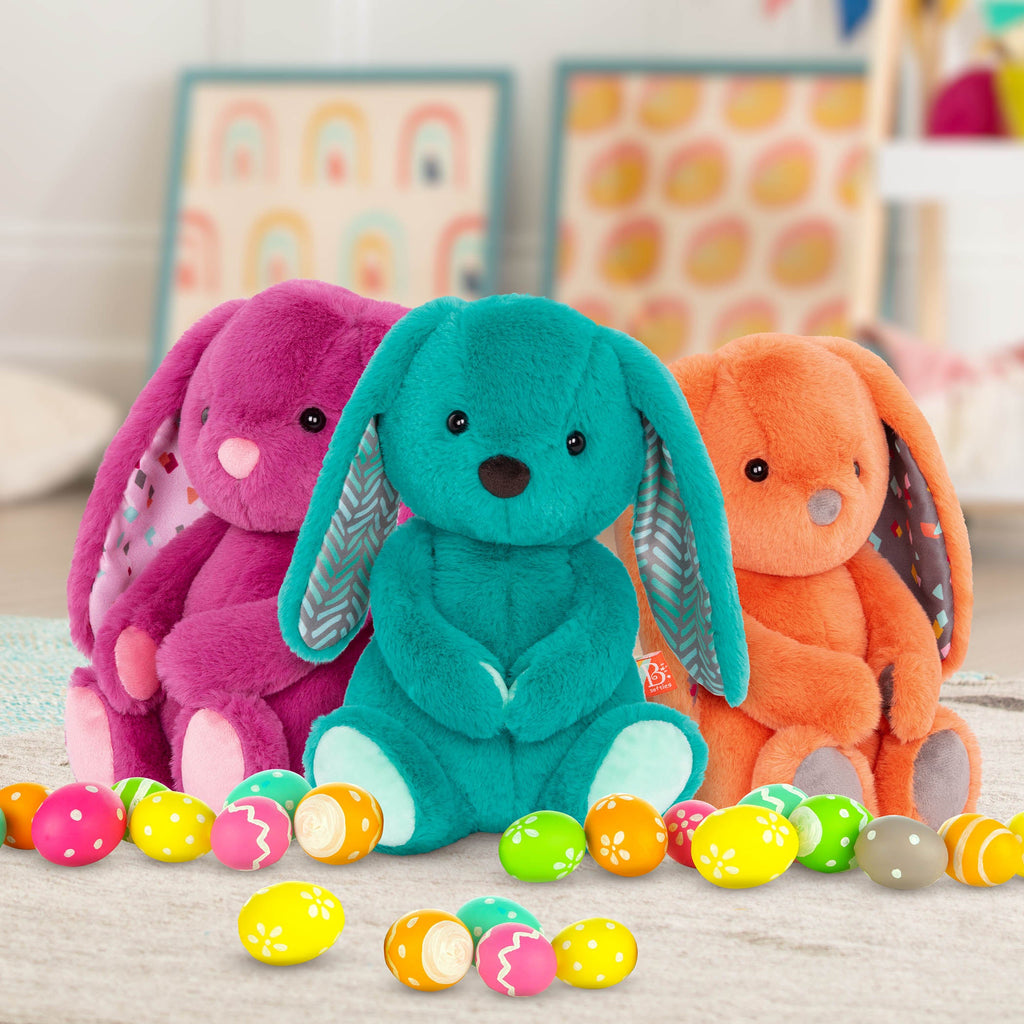 Orange plush bunny.