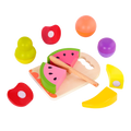 Wooden toy fruits.