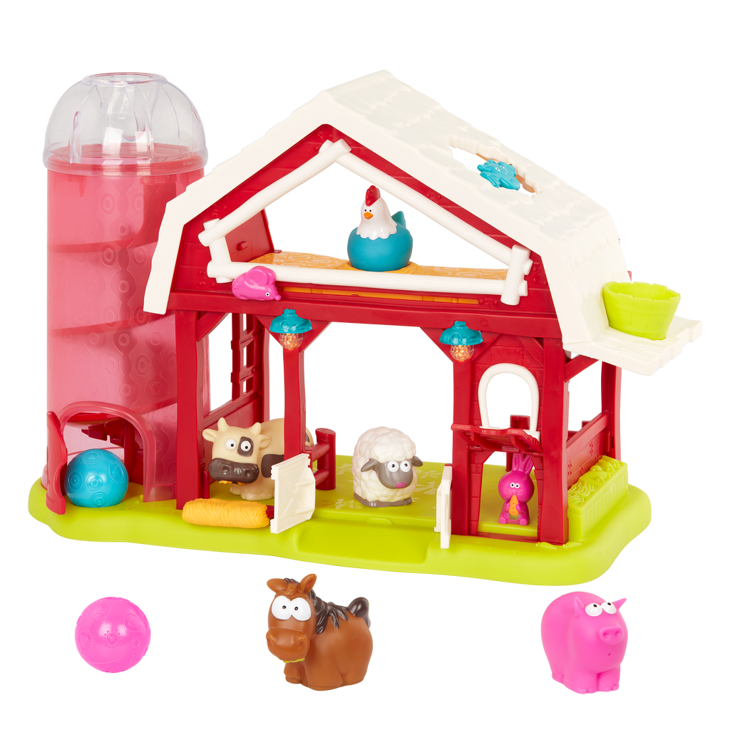 Toy barn with animals.