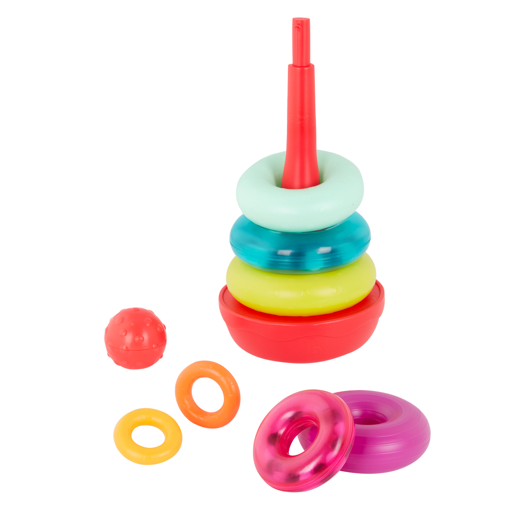 Rainbow stacking rings teether rattles