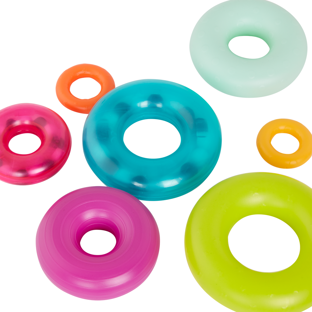Rainbow stacking rings teether rattles