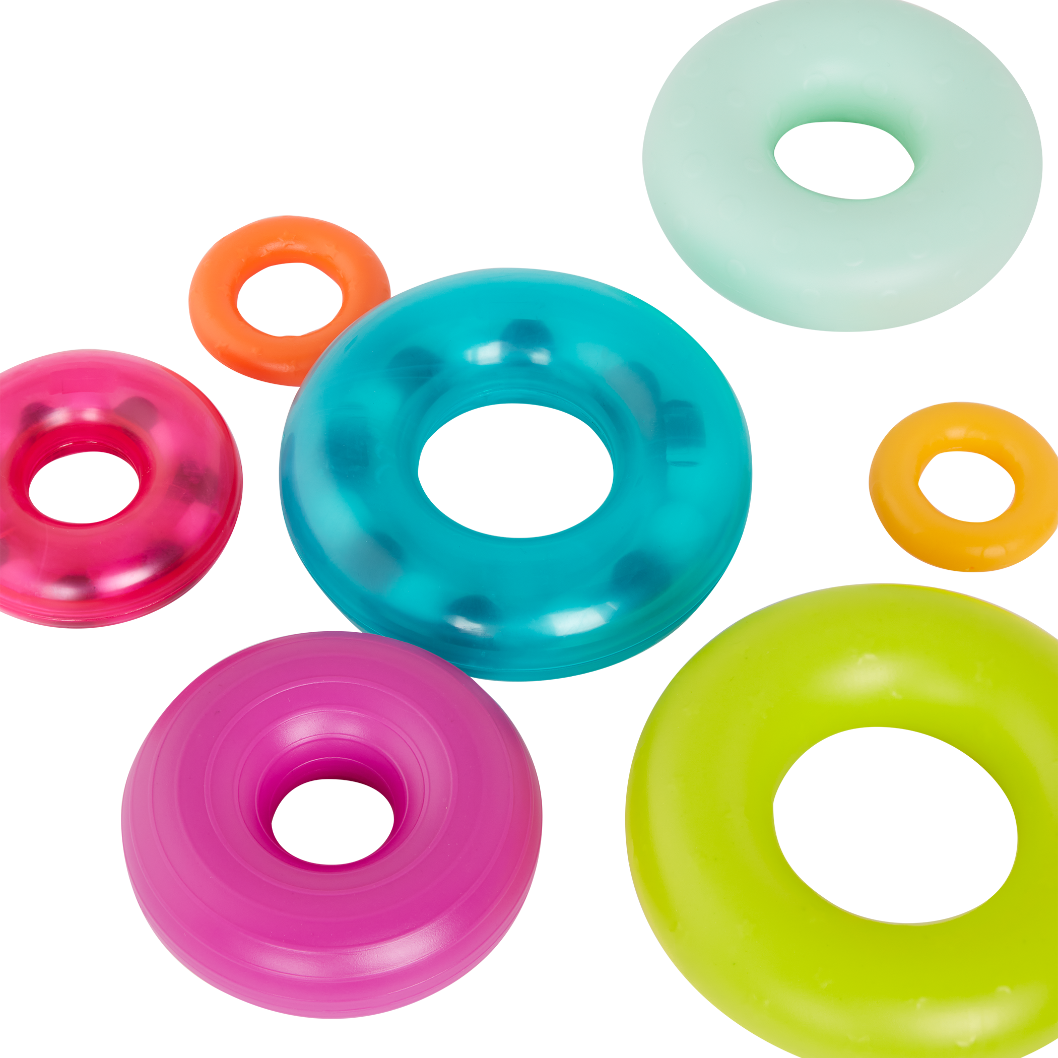 Rainbow stacking rings teether rattles
