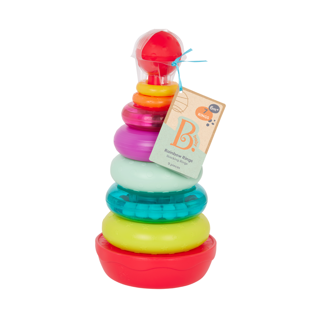 Rainbow stacking rings teether rattles