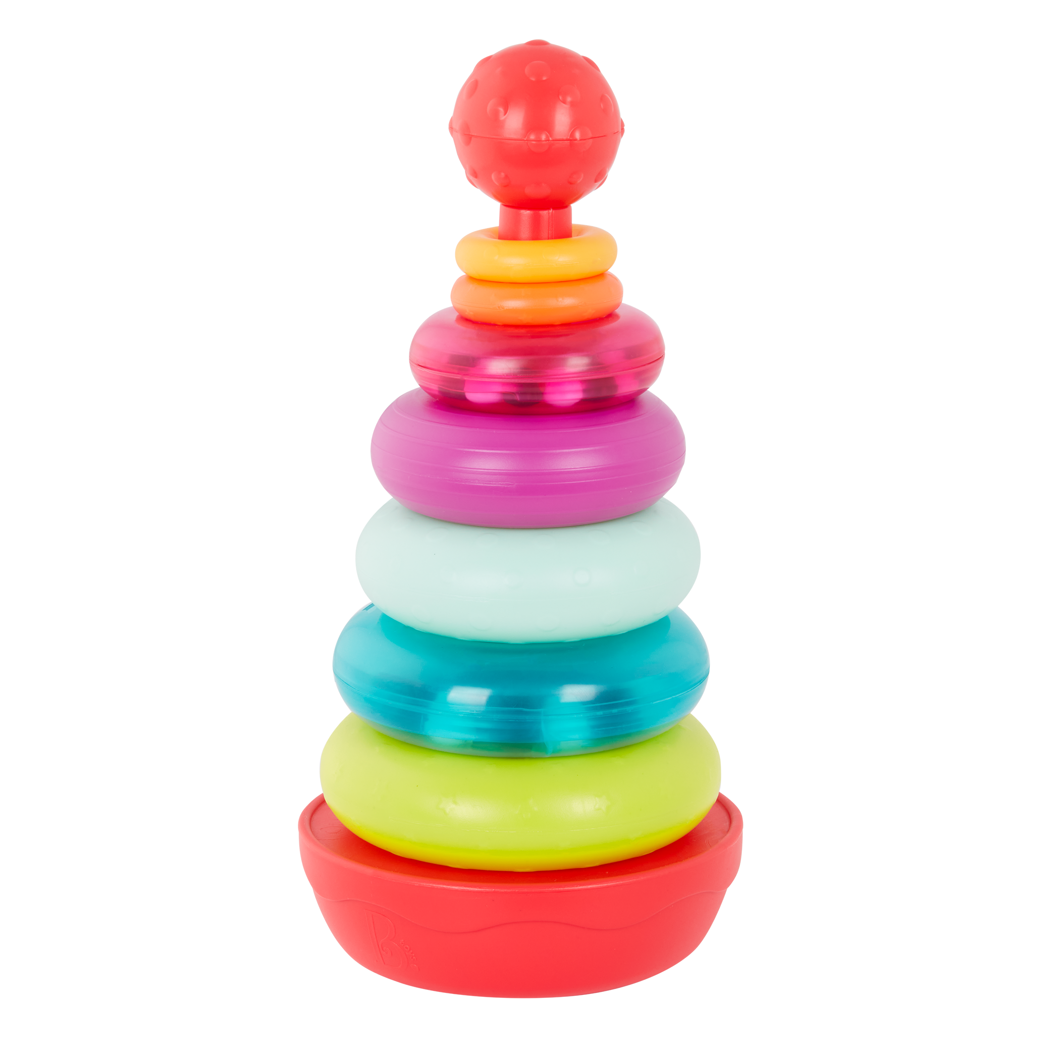 Rainbow stacking rings teether rattles