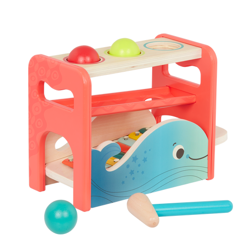 Pounding toy and xylophone.