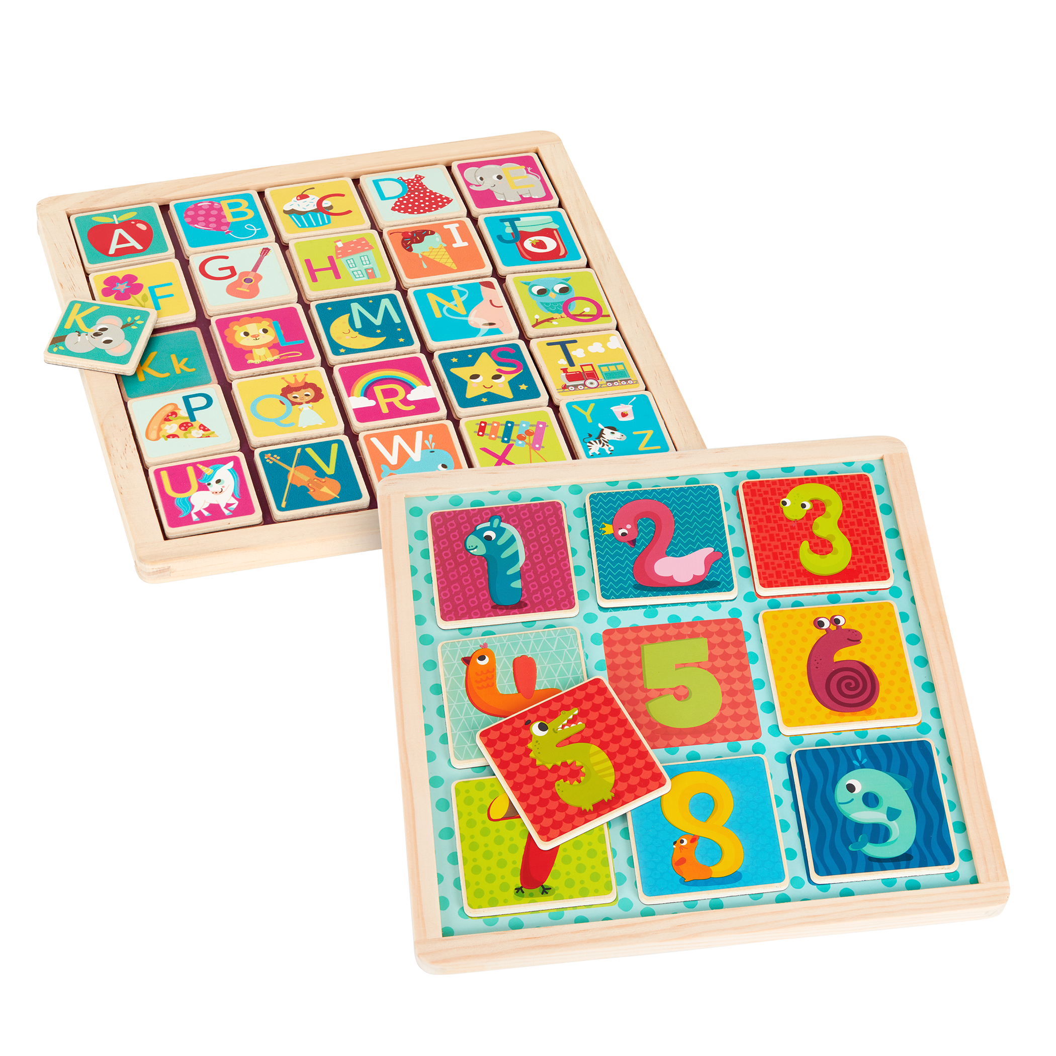 Two wooden puzzles.