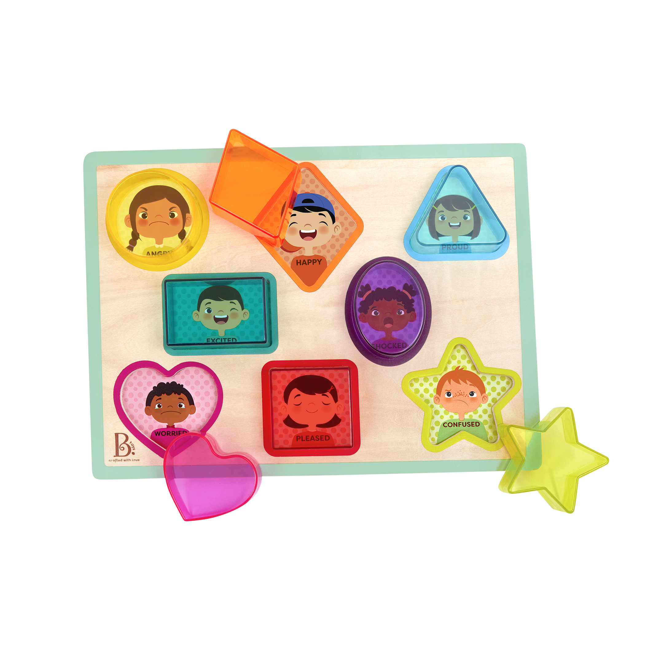 Chunky shapes and emotions puzzle.