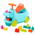 Hippo ride-on with building blocks.