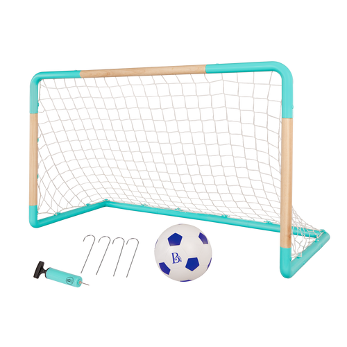 B. sports kids-sized soccer net and ball