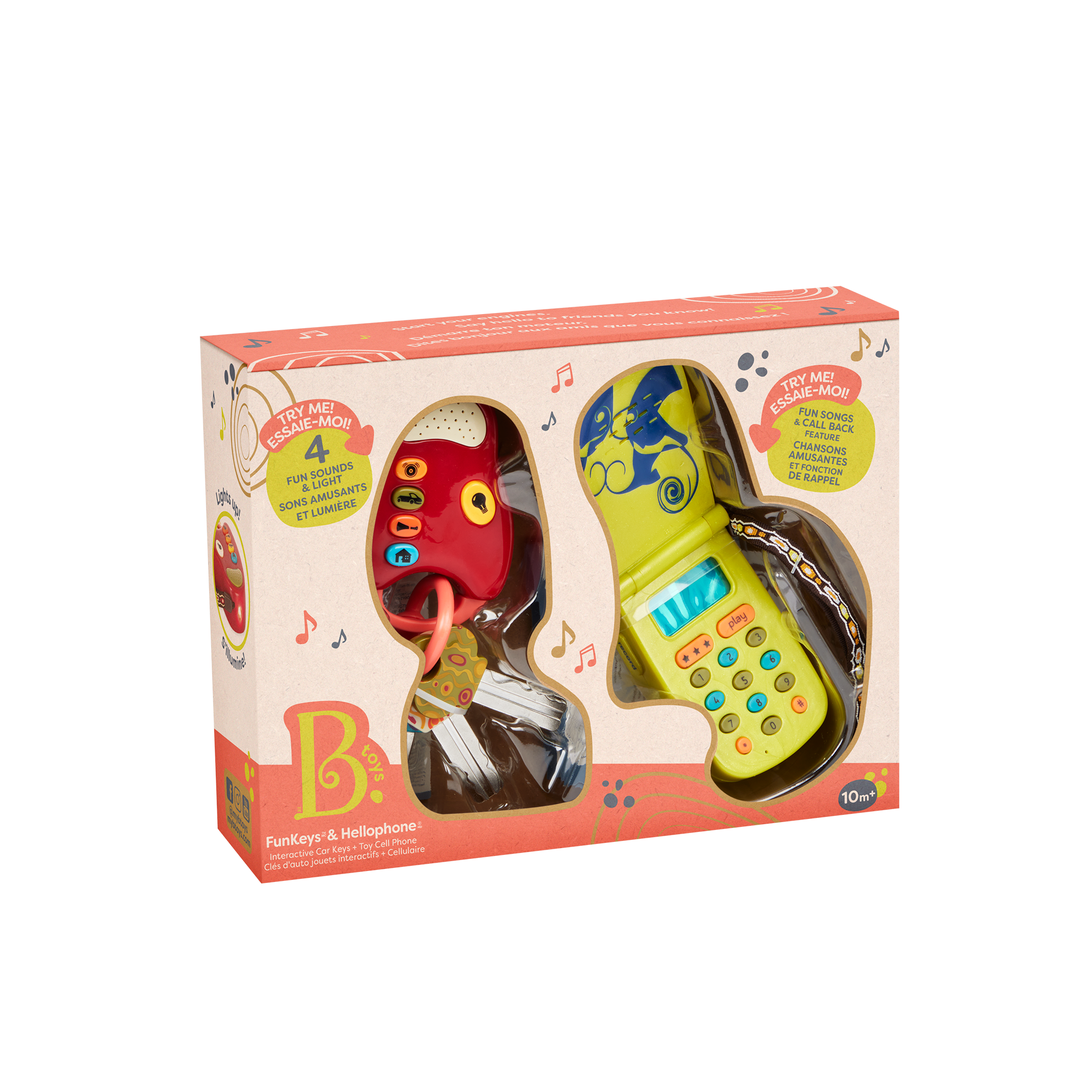 B. toys – FunKeys; Hellophone