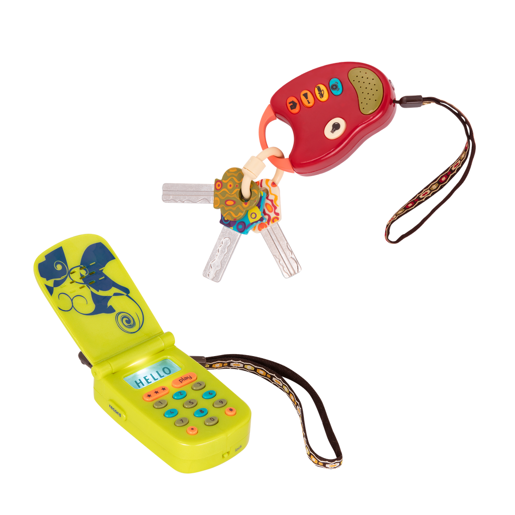 B. toys – FunKeys; Hellophone
