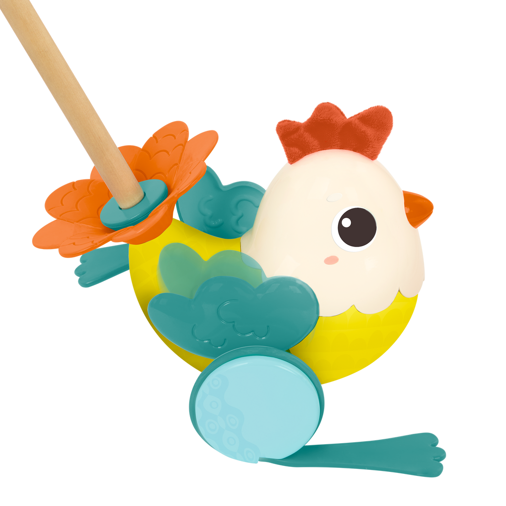 Chicken animal push toy wooden pole toddler walker toys