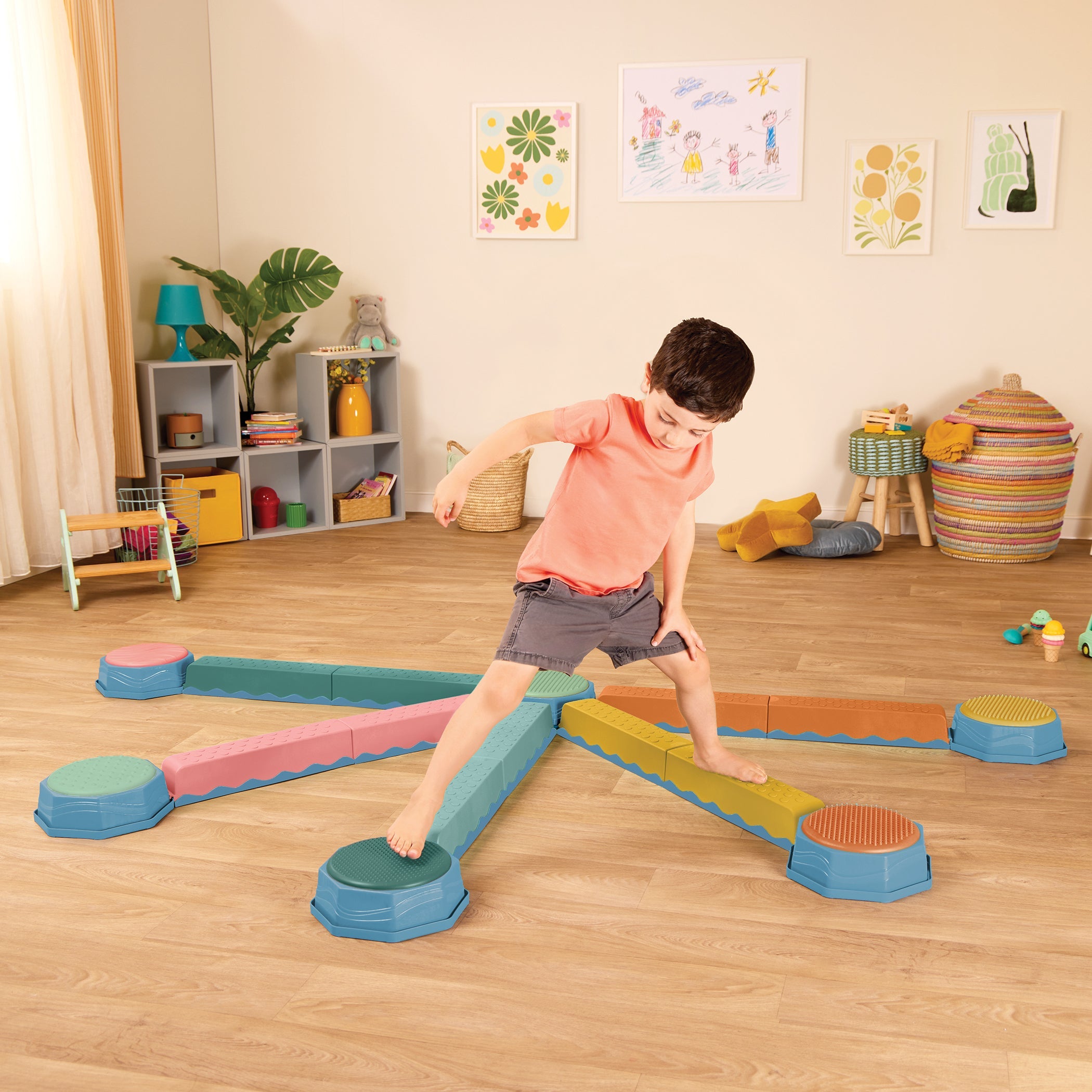 Sensory step stones Balance & Build balancing beams for kids