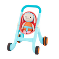 Toy stroller with plush bunny.