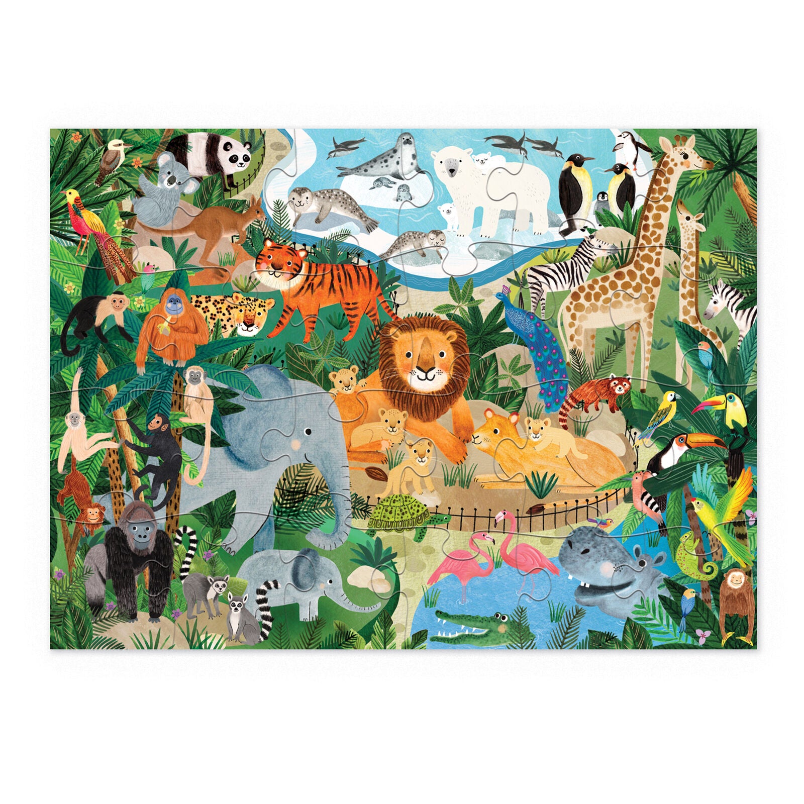 Crocodile Creek - Little Building Puzzle 24 pc - Zoo