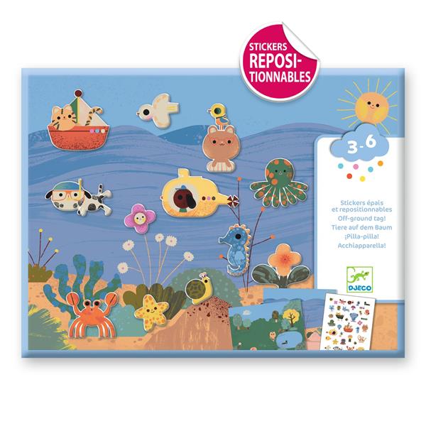 Djeco - Summertime 30pc Reusable Puffy Stickers
