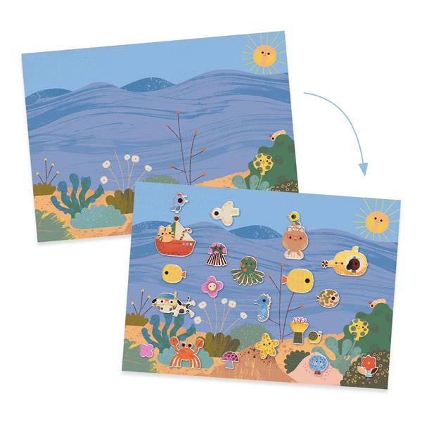 Djeco - Summertime 30pc Reusable Puffy Stickers